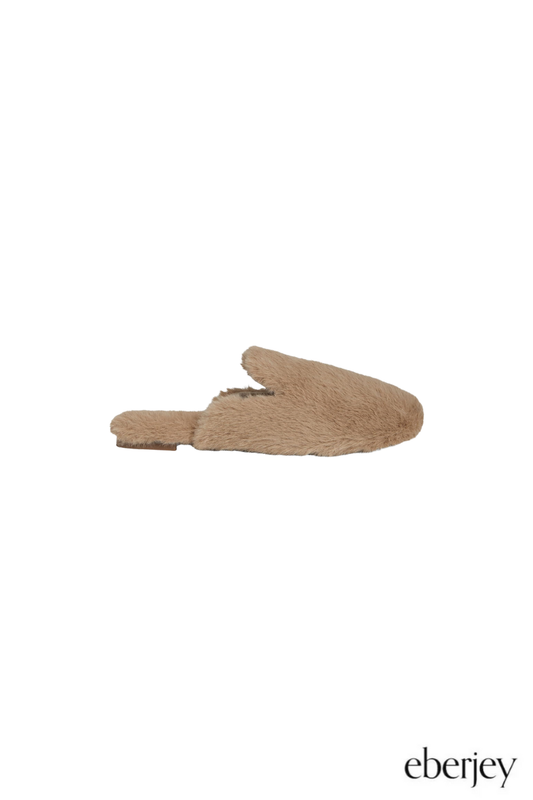 Plush Mule Slipper in Toffee