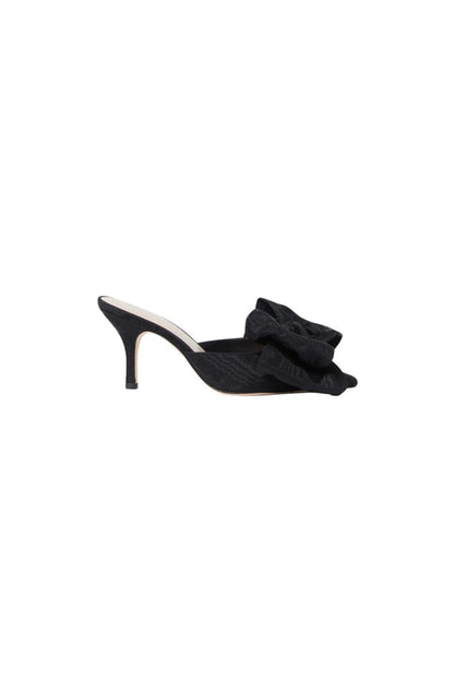 Margot Black Moiré Bow Mule