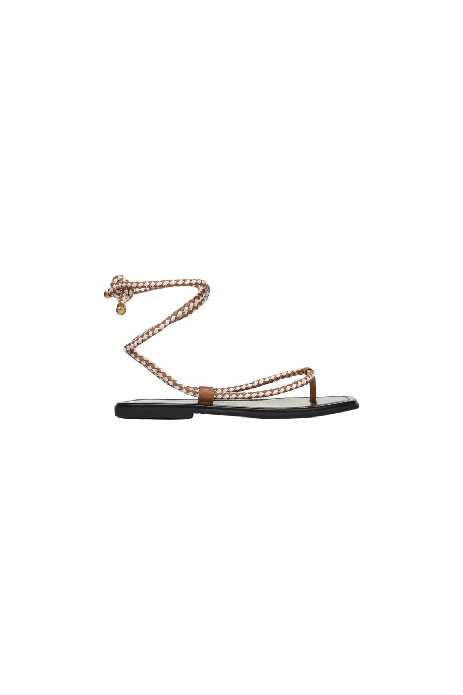 Carmina Wrap Sandal in Hazelwood/Ecru
