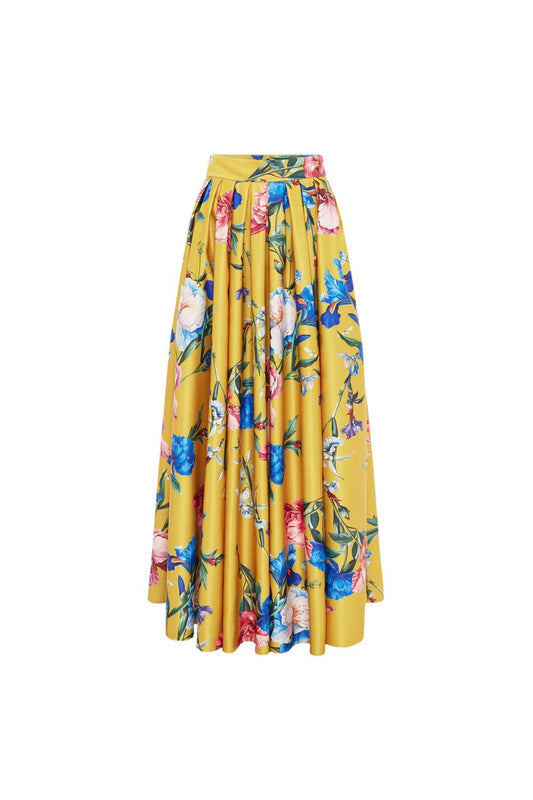 Reinette Skirt in Mustard Garden Print