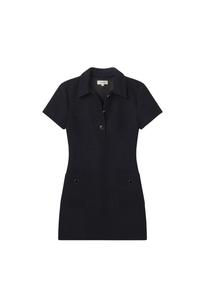 Marcie Cotton Boucle Mini Dress in Deep Navy