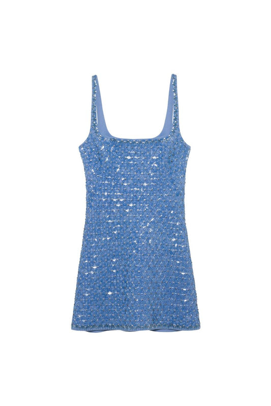 Ziva Embellished Mini Dress in Periwinkle