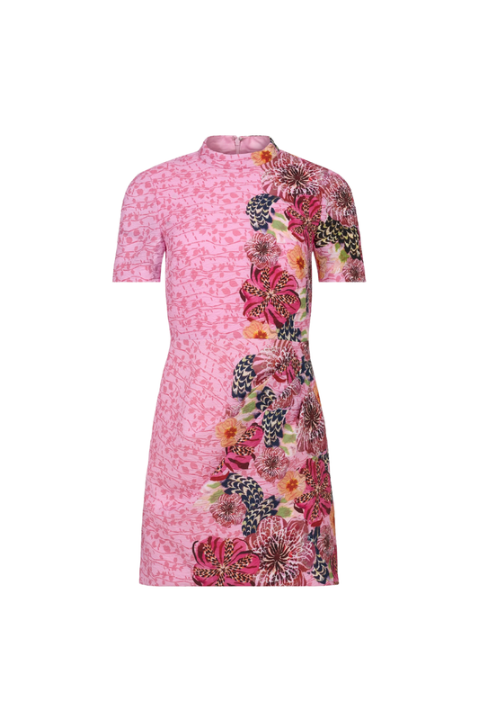 Draped Min Dress in Bamboo Bloom