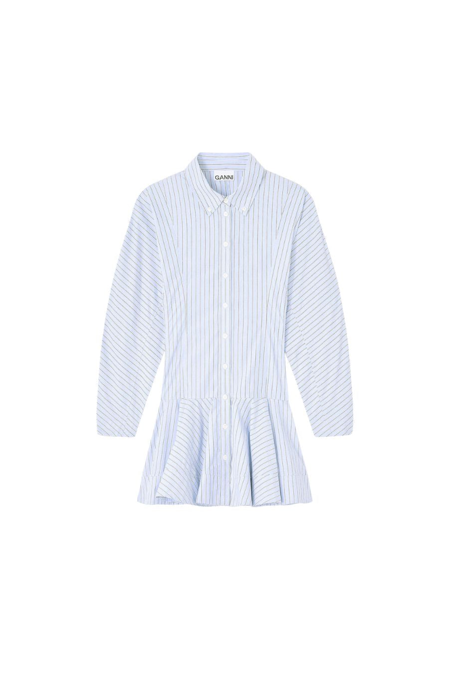 Blue Stripe Shirt Dress in Lavender Lustre
