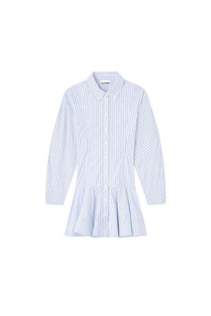 Blue Stripe Shirt Dress in Lavender Lustre