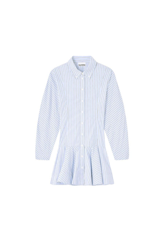 Blue Stripe Shirt Dress in Lavender Lustre
