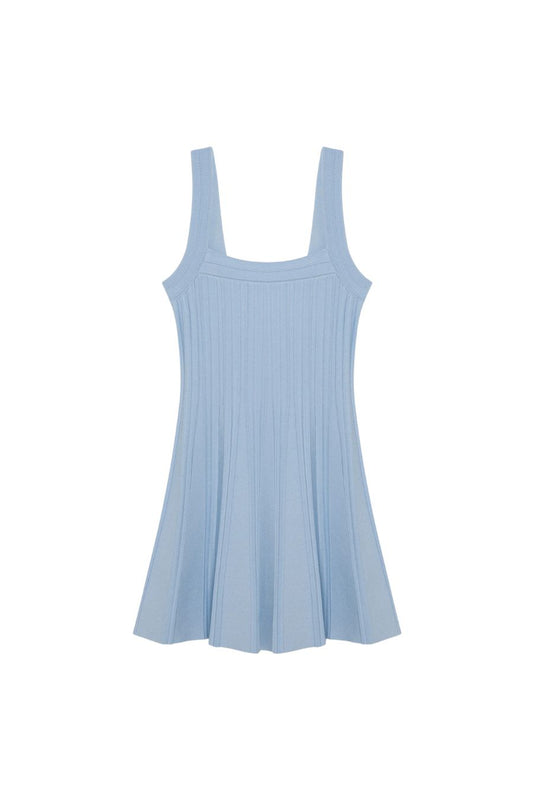 Indie Knit Mini Dress in Tidepool