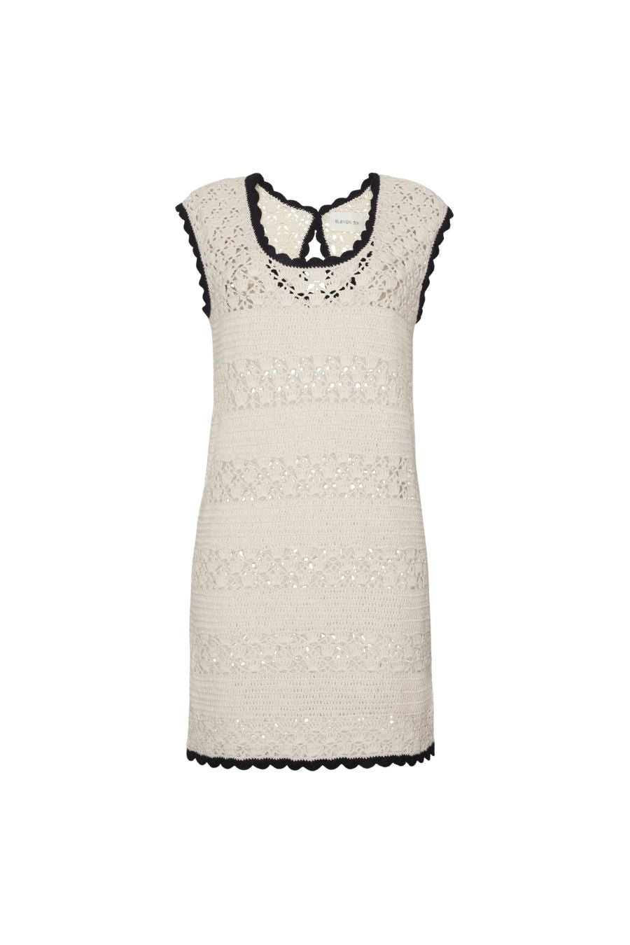 Bella Mini Dress in Ivory/Black Combo