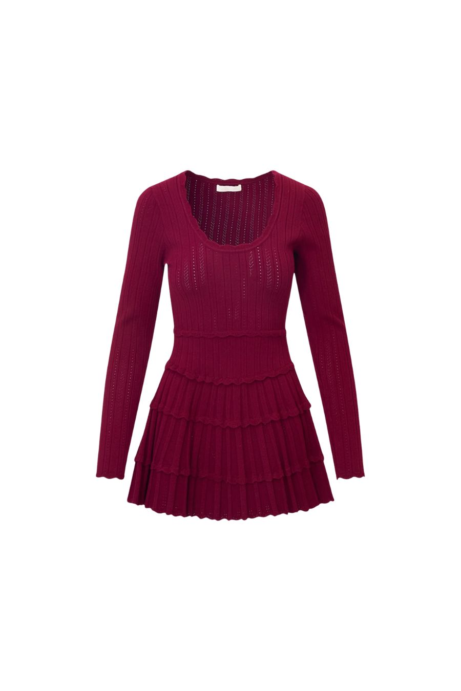 Lavender Stretch Pointelle Mini Dress in Spiced Berry