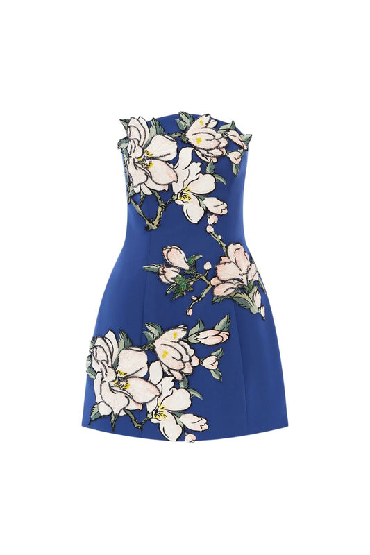 Zaria Appliqué Floral Bustier Mini Dress