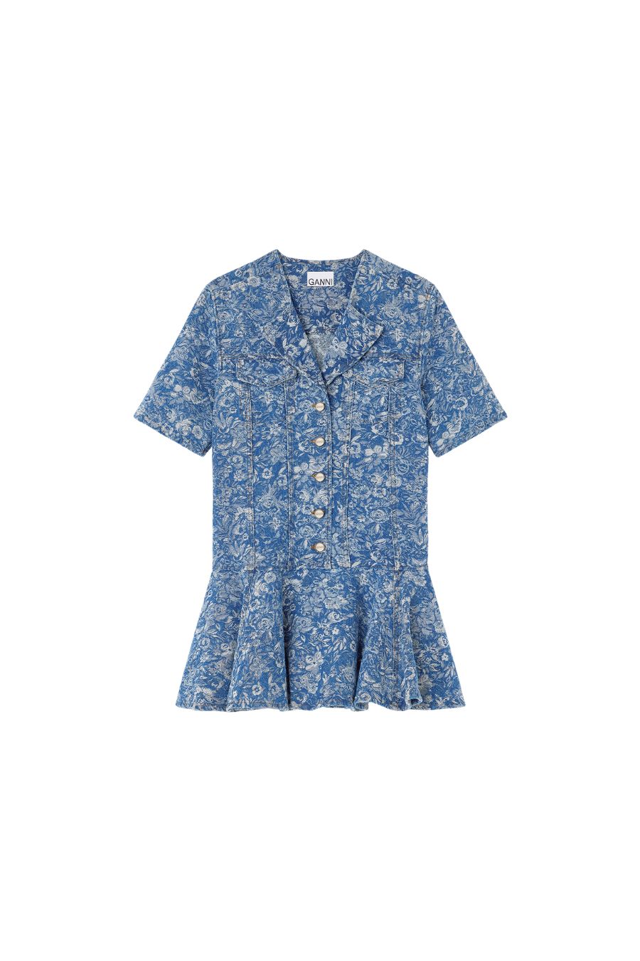 Blue Tapestry Mini Dress