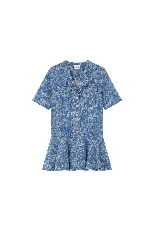 Blue Tapestry Mini Dress