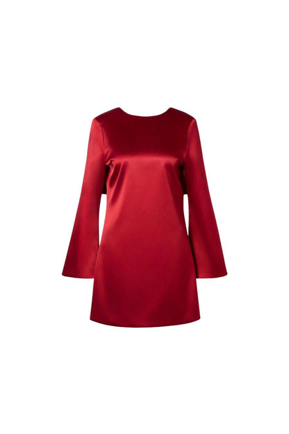 Elna Mini Dress in Deep Red