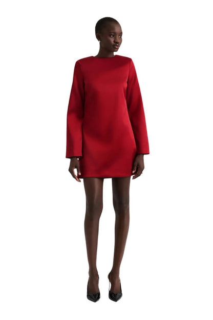 Elna Mini Dress in Deep Red
