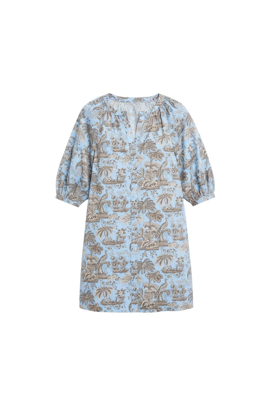 Vincent Mini Dress in Sky Toile