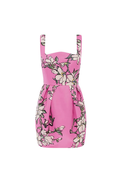 Piper Mini Dress in Pink Magenta Print