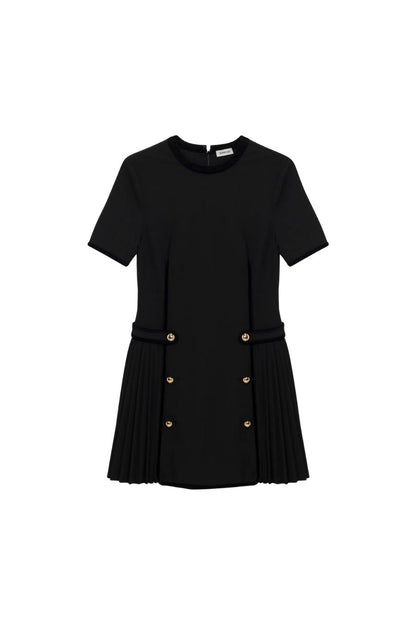 Doria Velvet Trimmed Mini Dress
