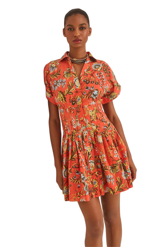 Nash Mini Dress in Clover Orange