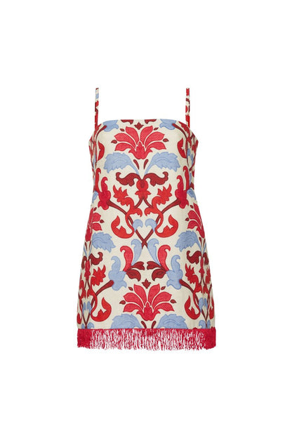 Valencia Mini Dress in Fleur Crest Ivory