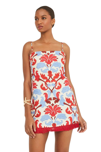 Valencia Mini Dress in Fleur Crest Ivory