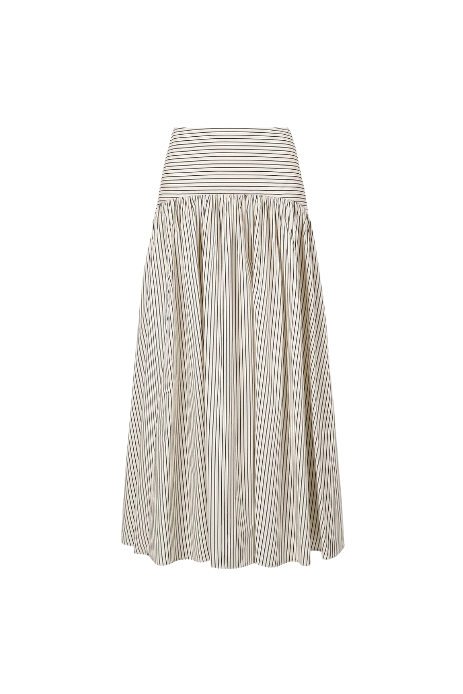 Procida Skirt in Ivory Dark Oak Micro Stripe