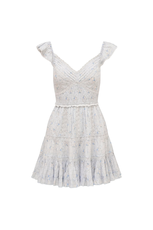 fancy mini dress Rietta Cotton Lace-Trimmed Mini Dress – Bunny and Babe Winnetka