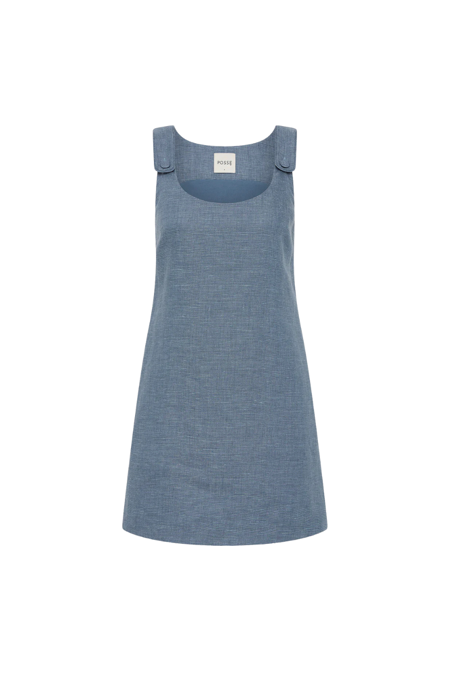 Thea Shift Dress in Steel Blue