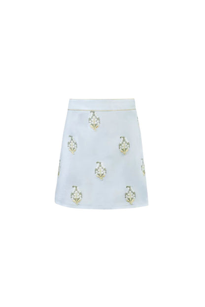Sarv Mini Skirt in Blue & White