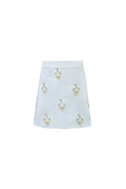 Sarv Mini Skirt in Blue & White