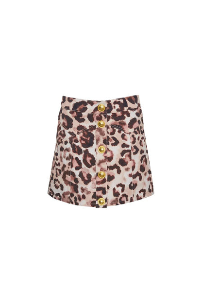 Juniper Skirt in Abstract Cheetah Ivory