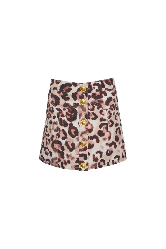 Juniper Skirt in Abstract Cheetah Ivory