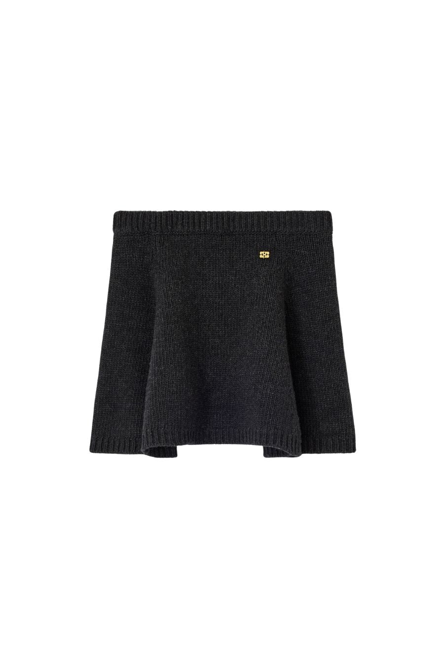 Dark Grey Wool Mini Skirt