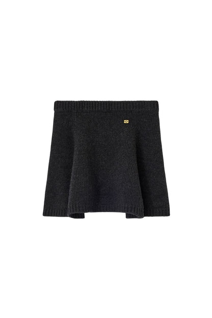 Dark Grey Wool Mini Skirt