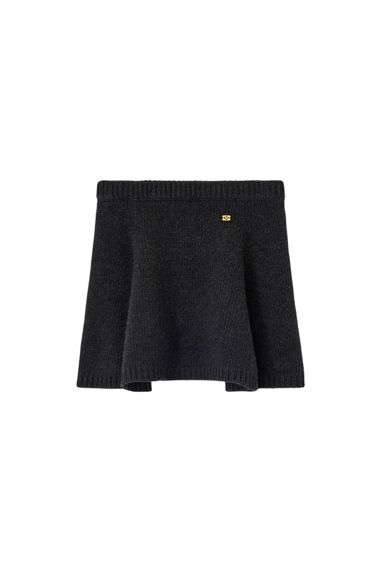 Dark Grey Wool Mini Skirt