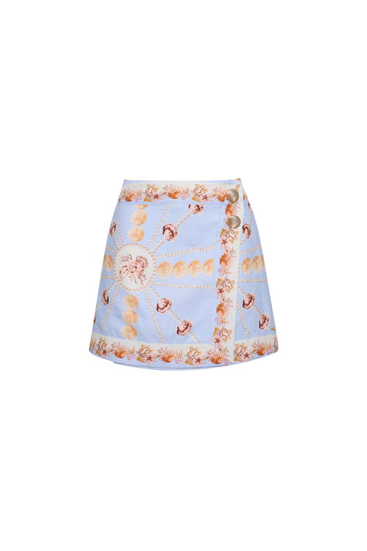 Fischer Skirt in Seashell Stripe Ivory