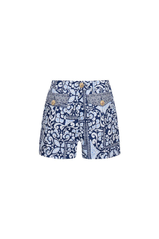 Xenia Short in Hart Tile Navy