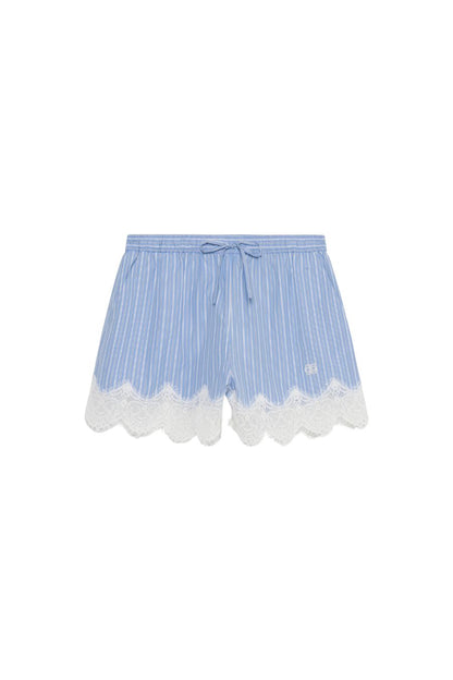 Emmie Lace Shorts in Oxford Blue Stripe