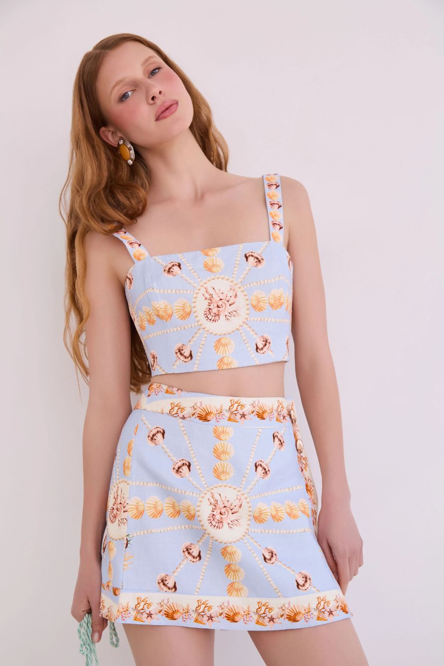 Fischer Skirt in Seashell Stripe Ivory