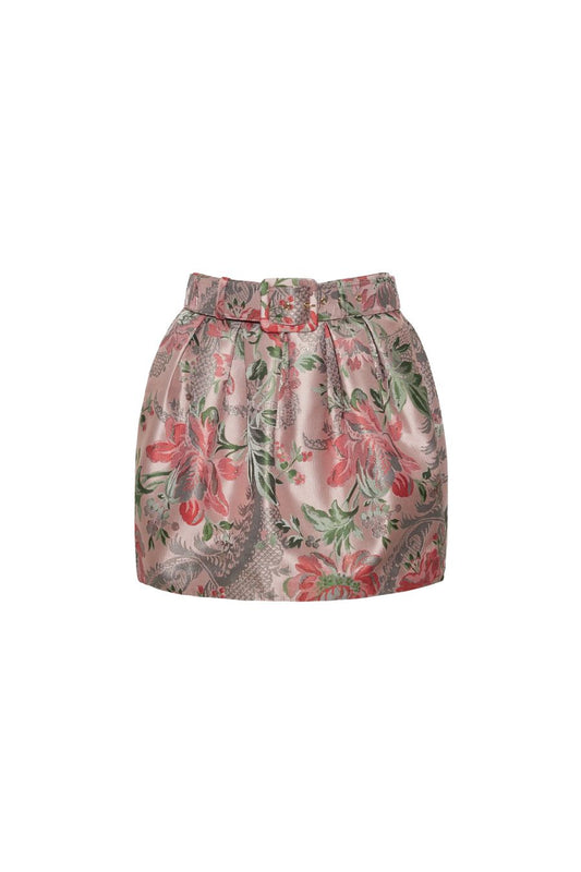 Taryn Skirt in Jacquard Pink Flower