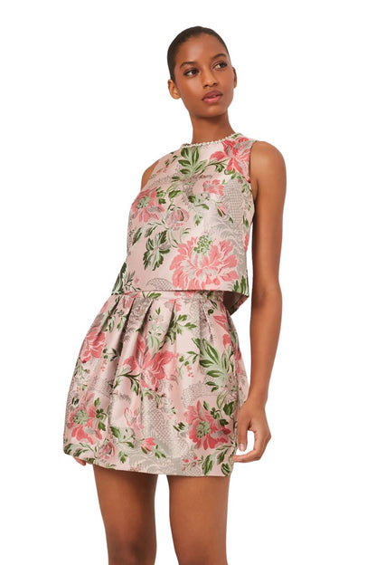 Taryn Skirt in Jacquard Pink Flower