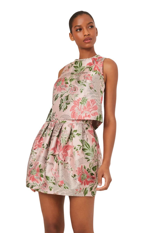 Taryn Skirt in Jacquard Pink Flower