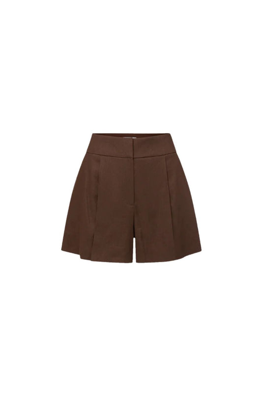Haina Pleated Short in Dark Mocha