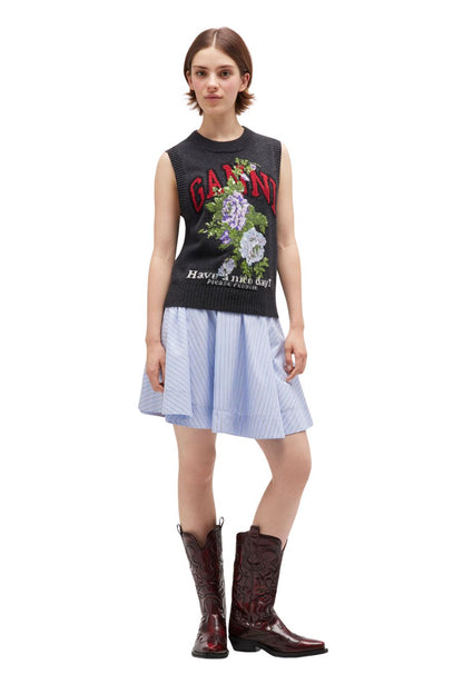 Stripe MiniCircleSkirt-LvdrLstr