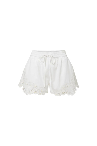 Vivaldi Lace-Trim Short in White