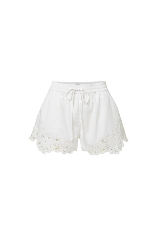 Vivaldi Lace-Trim Short in White