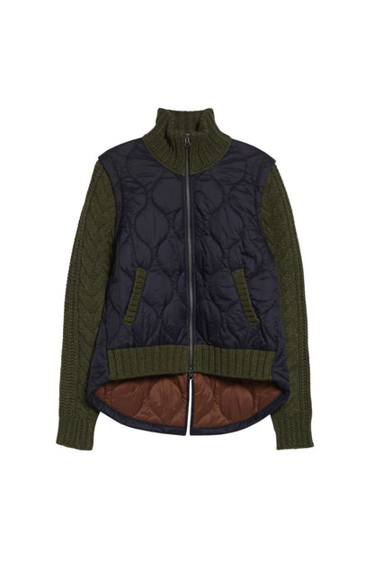 Patra Mixed Media Jacket in Navy/Army Melange