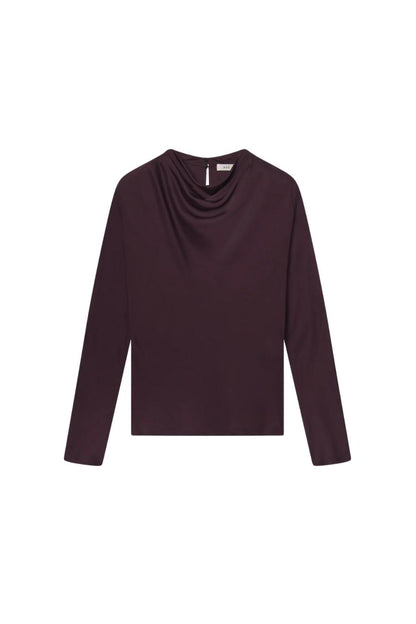 Georgia Satin Top in Deep Plum