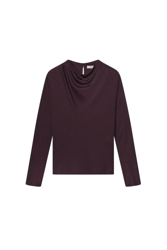 Georgia Satin Top in Deep Plum