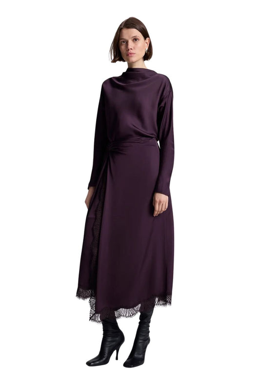 Georgia Satin Top in Deep Plum