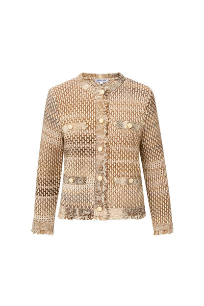 Sariyah Knit Jacket in Desert Khaki Multi